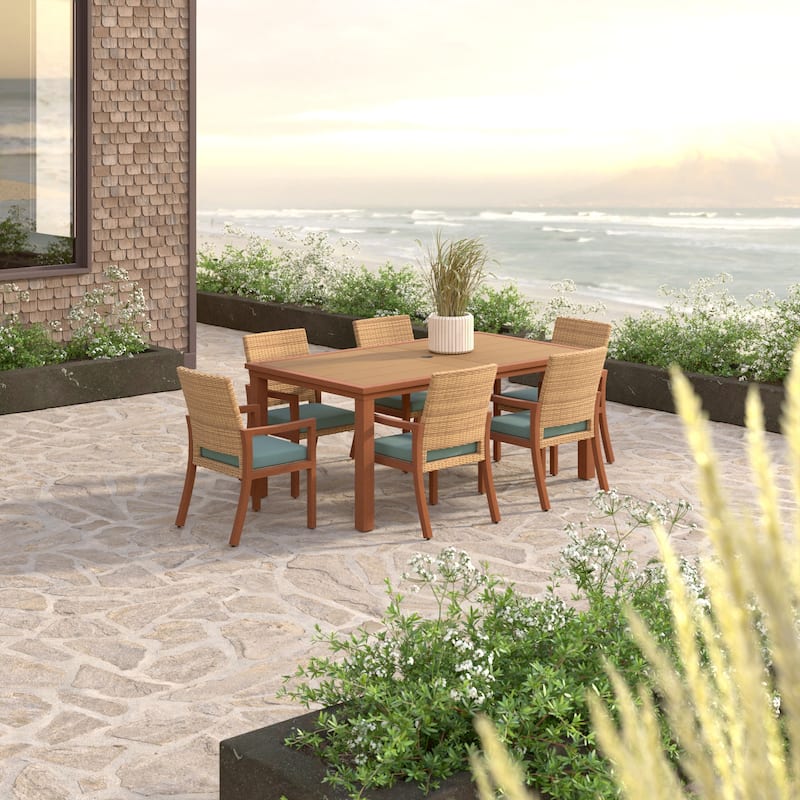 Mili 7 Piece Sunbrella Outdoor Patio Dining Set