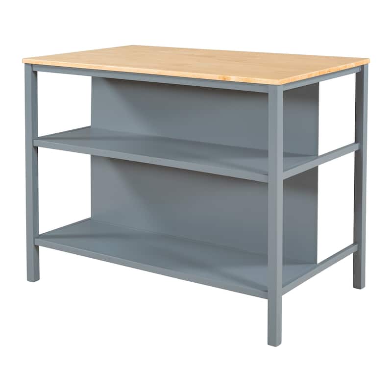 Rubber Wood Kitchen Island Set