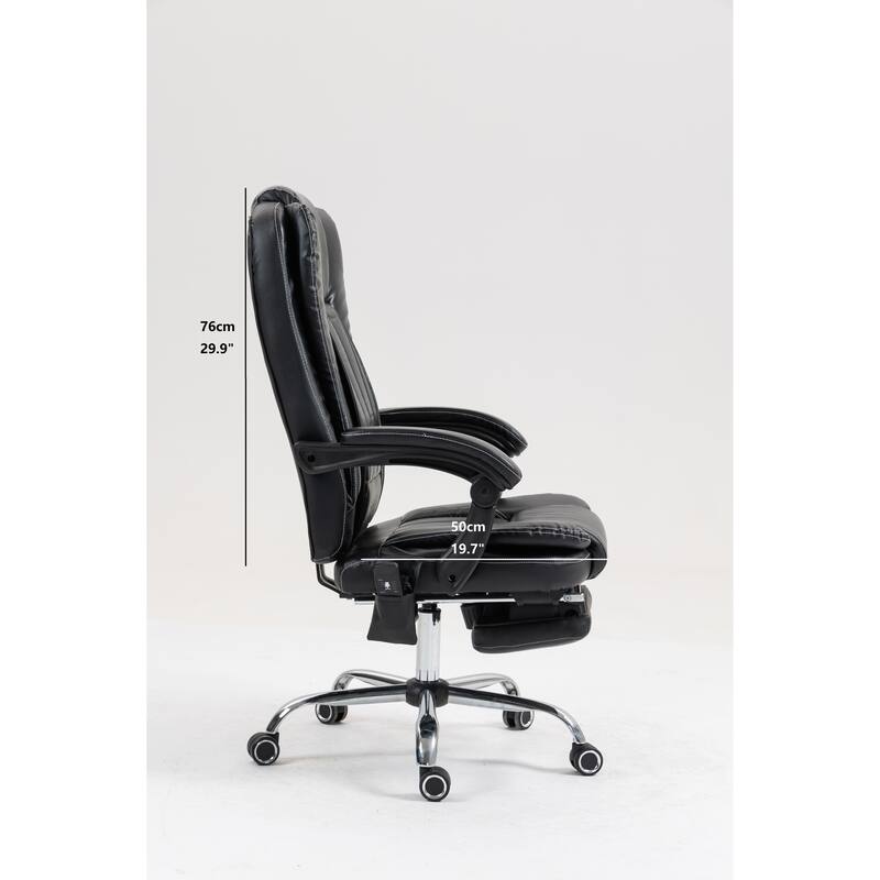 Stylish Office Chair Modern Massage Office Chair with 4 Modes, Tilt Heating and Footrest, for Office