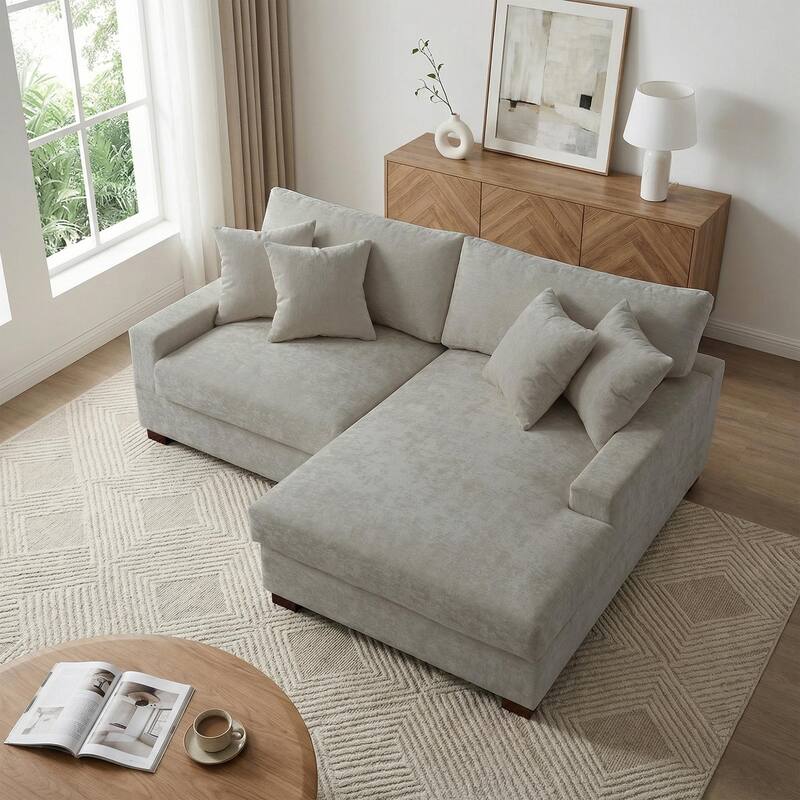 Oversized Modern Chenille Modular Sectional Sofa with Chaise