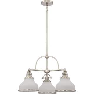 Quoizel Grant 3-Light 16" Transitional Chandelier in Brushed Nickel
