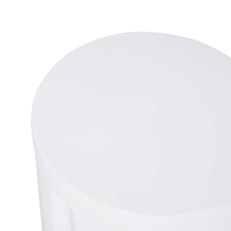Christopher Knight Home - 15.75'' Modern Cylindrical Concrete Accent Side Table with Vertical Groove Design - White