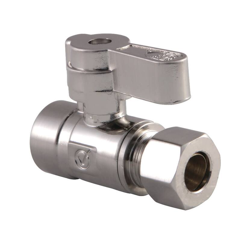Kingston Brass Straight Shut Off Valve - Brushed Nickel