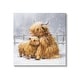 preview thumbnail 1 of 12, Stupell Cattle Calf Snowy Farm Landscape Canvas Wall Art by Pip Wilson 17 x 17