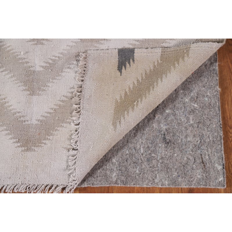 Geometric Kilim Area Rug Flatweave Accent Wool Carpet - 3'4"x 4'10"
