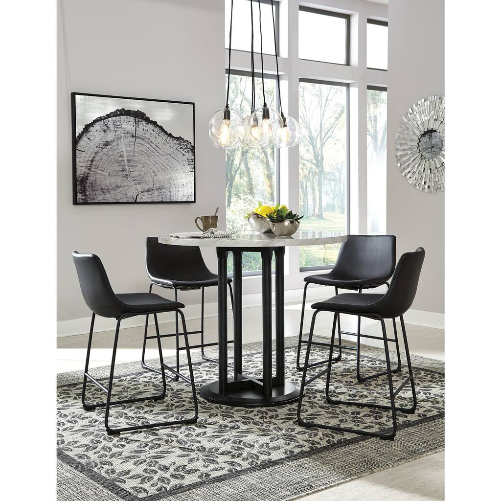 Signature Design by Ashley Centiar Black/Gray 5-Piece Counter Height Dining Package