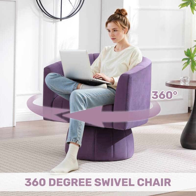 HOMYKA Swivel Accent Barrel Chair Cute Comfy Arm Chair