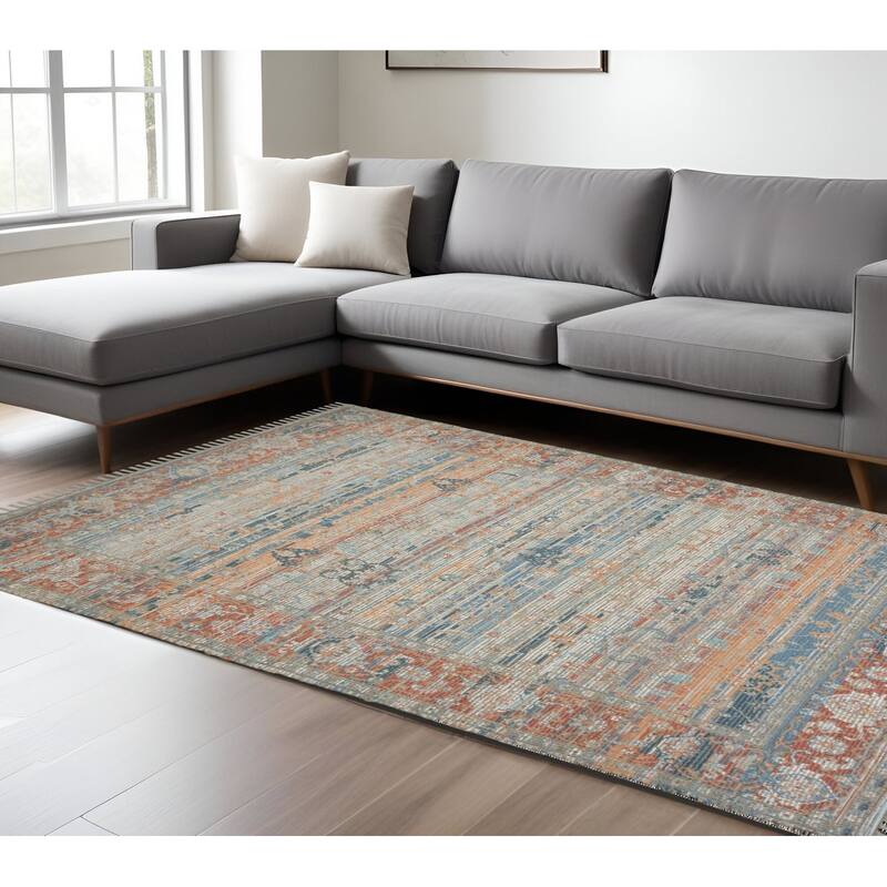 HomeRoots Oriental Transitional Rectangle Area Rug - 120.00 in. x 96.00 in.  x 0.20 in.