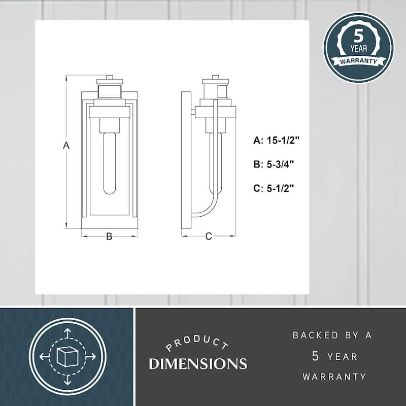 Vaxcel Lighting T0749 Lawton 16" Tall Outdoor Wall Sconce with Clear,