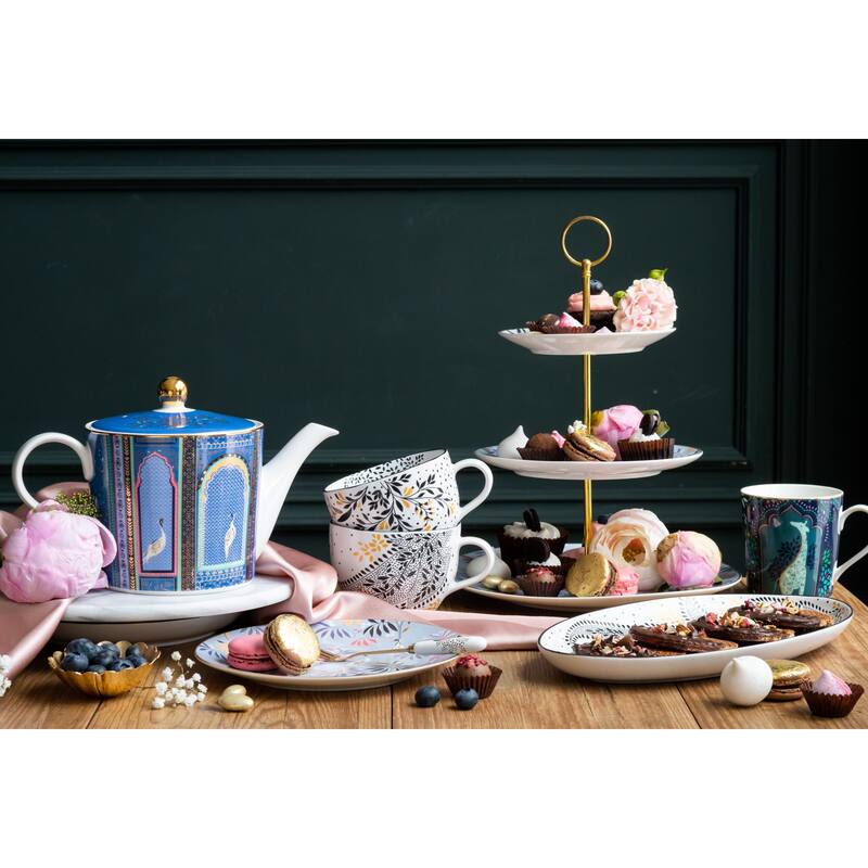 Sara Miller India Lattice Windows Teapot - 37 oz