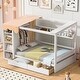 preview thumbnail 19 of 25, Multifunction Full Size House Bed Frame w/ 2 Drawers & Built-in Wardrobe(with Curtain), Wood Storage Bed Frame for Kids, Teens White - Full