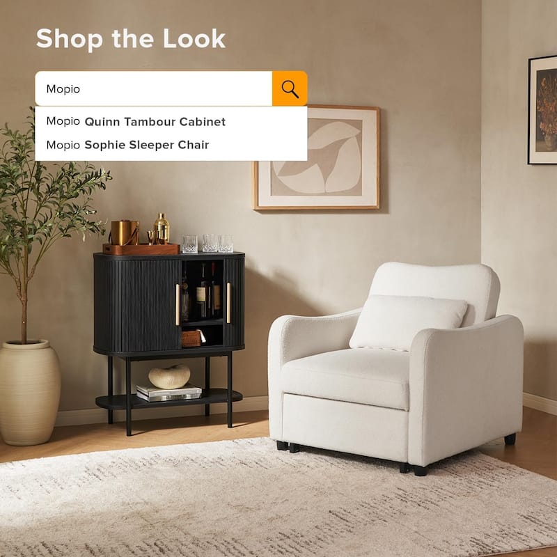 mopio Quin Storage Cabinet, Tambour Fluted Entryway Accent Sofa Tables