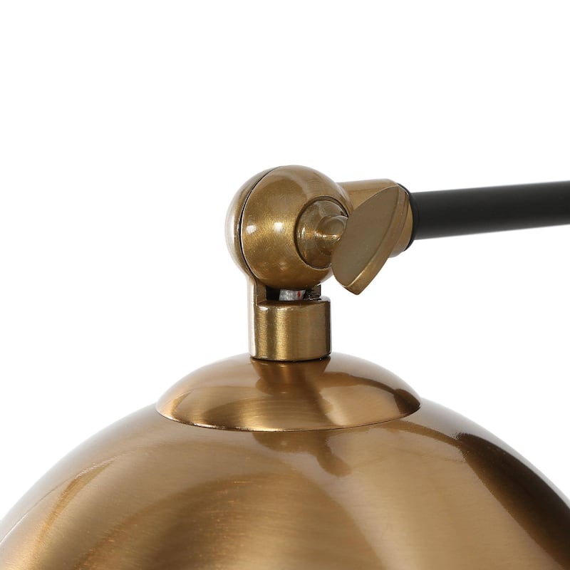 Modern Black Gold 1-Light Metal Globe Wall Sconces Industrial Armed Sconce