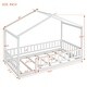 preview thumbnail 31 of 35, Twin Size Wood House Bed Frame with Roof and Fence