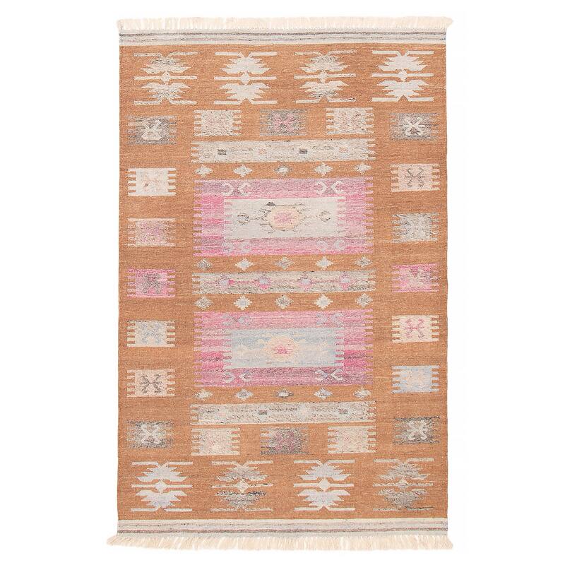 Ankara FW Brown Kilim 5'1" x 8'0" - 5'1 x 8'0 - Brown - 5'1 x 8'0