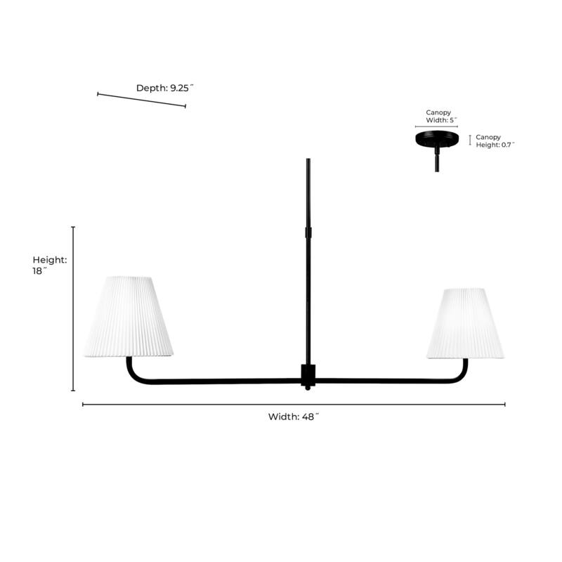 Millennium Lighting 25102 Ami 2 Light 48" Wide Linear Chandelier