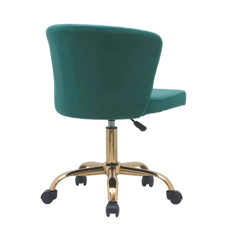 Porthos Home Rye Velvet Office Chair with Gold Chrome Legs