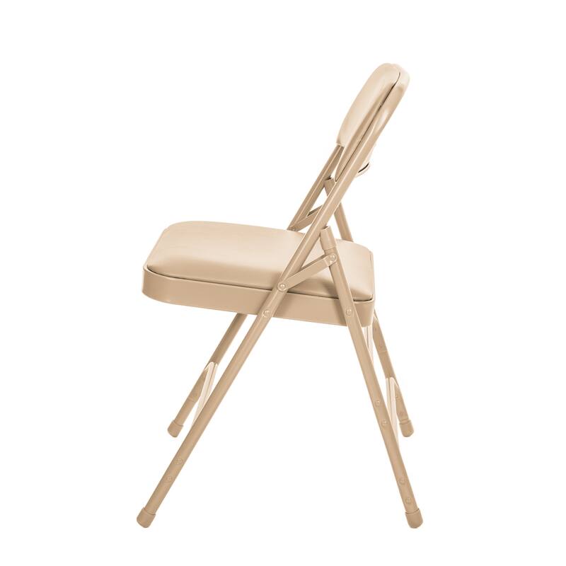 Hampden Furnishings Bernadine Collection Vinyl Triple Brace Folding Chair, Pack of 4