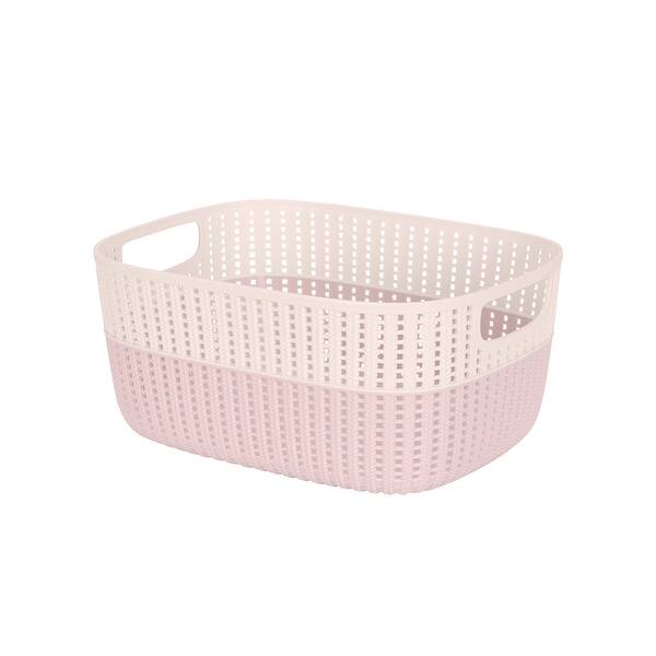 Simplify 2 Tone Decorative Large Storage Basket In Blush On Sale Overstock 32086535 Pink 15 X 11 X 7 Shop for pink plastic laundry basket online at target. kennedy international inc