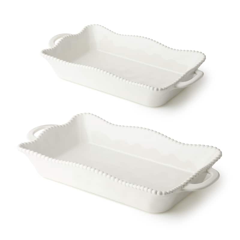 Certified International Perlette Cream Medium Rectagular Baker 16.25" x 8.5"