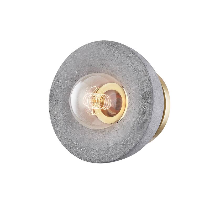 Carbon Loft Laxdal 1-light Concrete Flush Mount or Wall Mount - Aged Brass