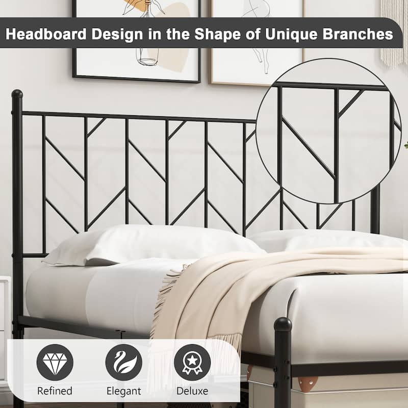 Costway Full/Qween/Twin Size Metal Platform Bed Frame Vintage