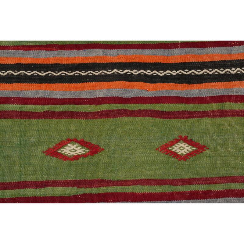 Hand Woven Oriental 100% Wool Carpet Southwestern Tribal Multi-Colored Kilim Area Rug - 7' 5'' X 5' 3''