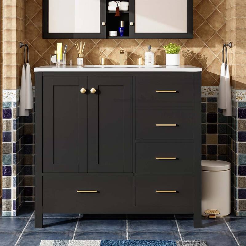 36'' Bathroom Vanity with Ceramic Sink Combo