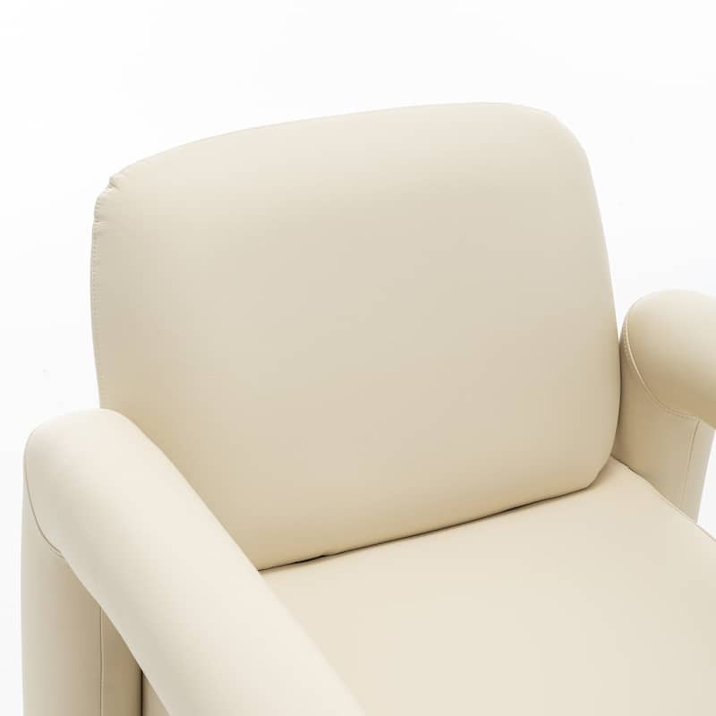 SEYNAR Modern PU Leather Accent Chair with Tubular Multifunctional Legs for Living Room