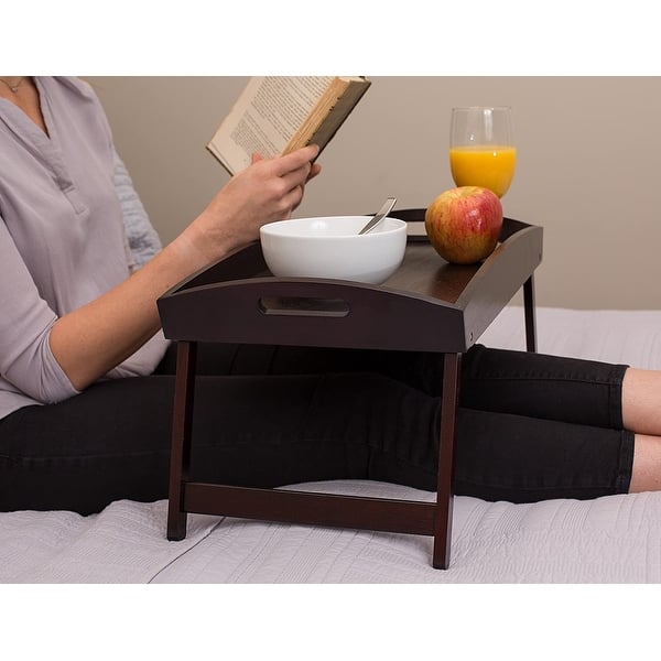 Bed Tray Bamboo Bed Desk Laptop Breakfast Food Trays w/ Legs & Handles  Foldable