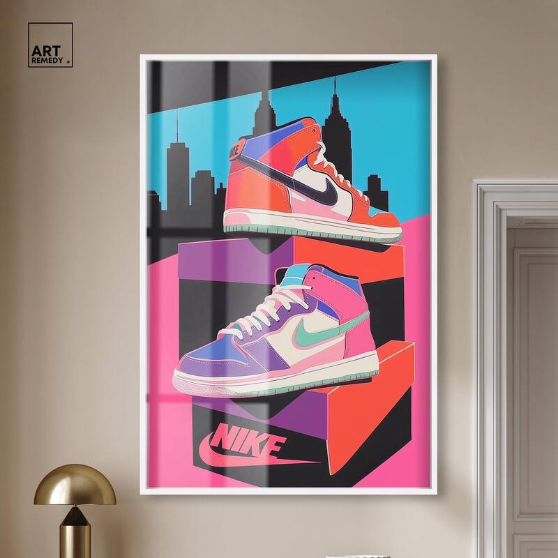 City Pop Sneakers Shadowbox by Art Remedy