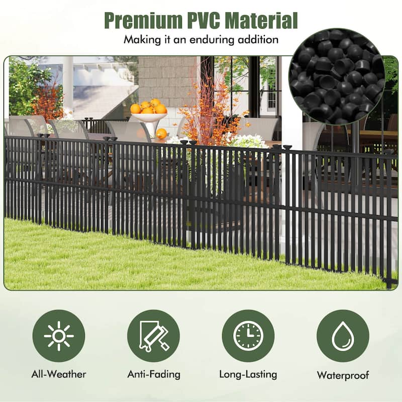 Costway 2/4 PCS Air Conditioner Fence Panels with Metal Ground Stakes