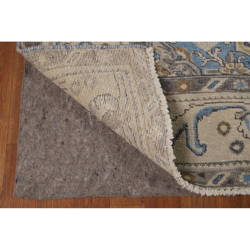 Tabriz Persian Area Rug Traditional Beige Handmade Wool Carpet - 6'9"x 9'1"