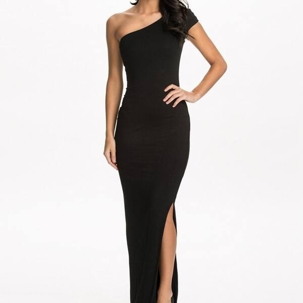 R70331 Popular Trend Simple Elegant Design Women Dress Black Sleeveless One Shoulder Dress Plus Size Overstock 31154989