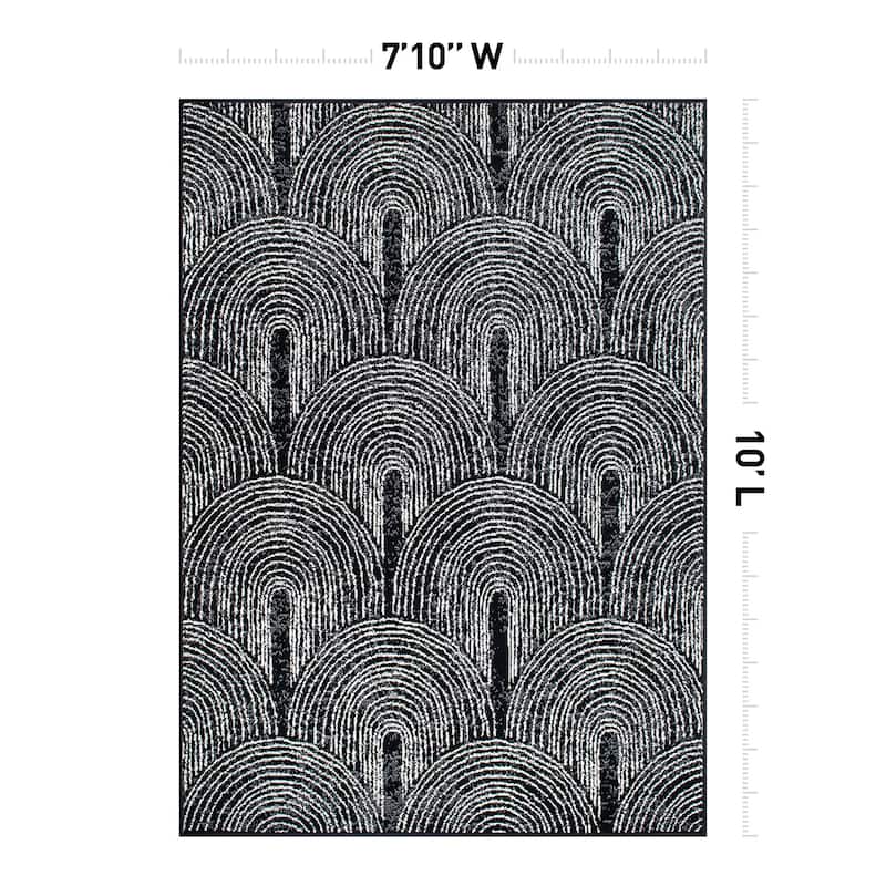 World Rug Gallery Contemporary Bohemian Arch Area Rug