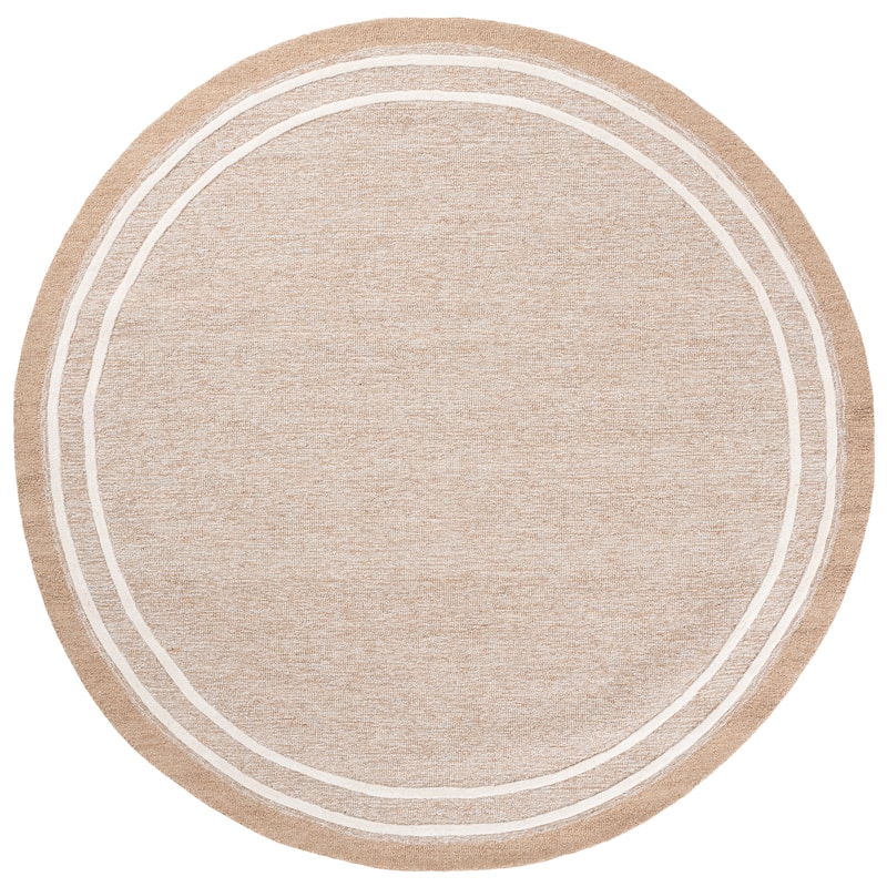 SAFAVIEH Hand-Tufted Lauren Ralph Lauren Nadra Traditional Wool Rug - 7' Round - Beige/Ivory