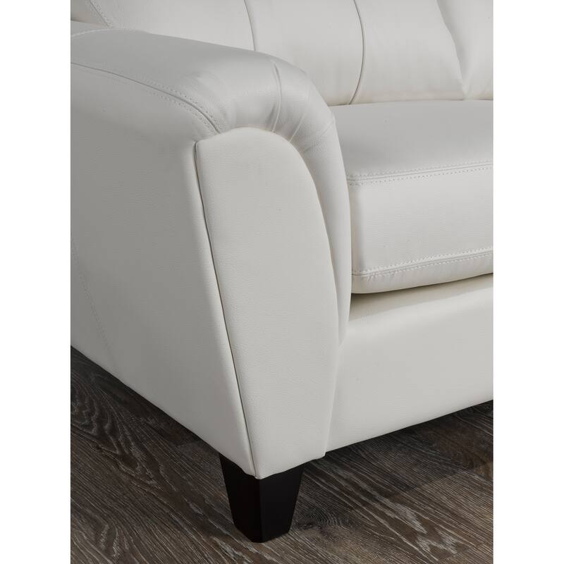 Tory Top Grain Leather Tufted Left/ Right-facing Sectional Sofa