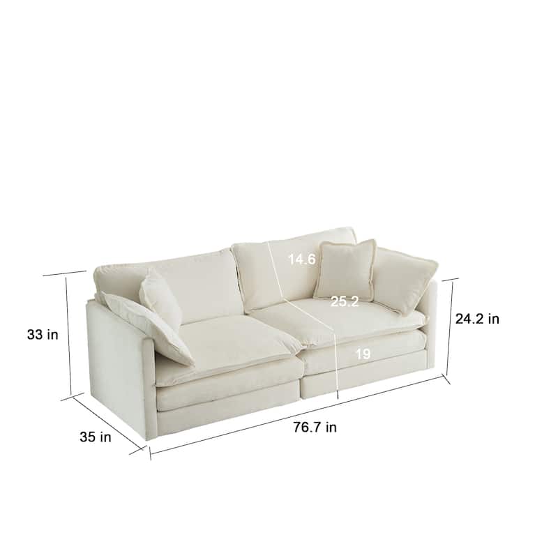 Cloud Chenille Upholstered Modular Sectional Sofa with DIY Combination Design