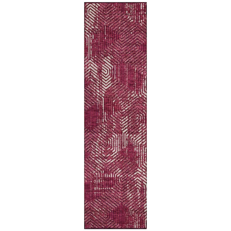 Machine Washable Indoor/ Outdoor Chantille Contemporary Maze Rug