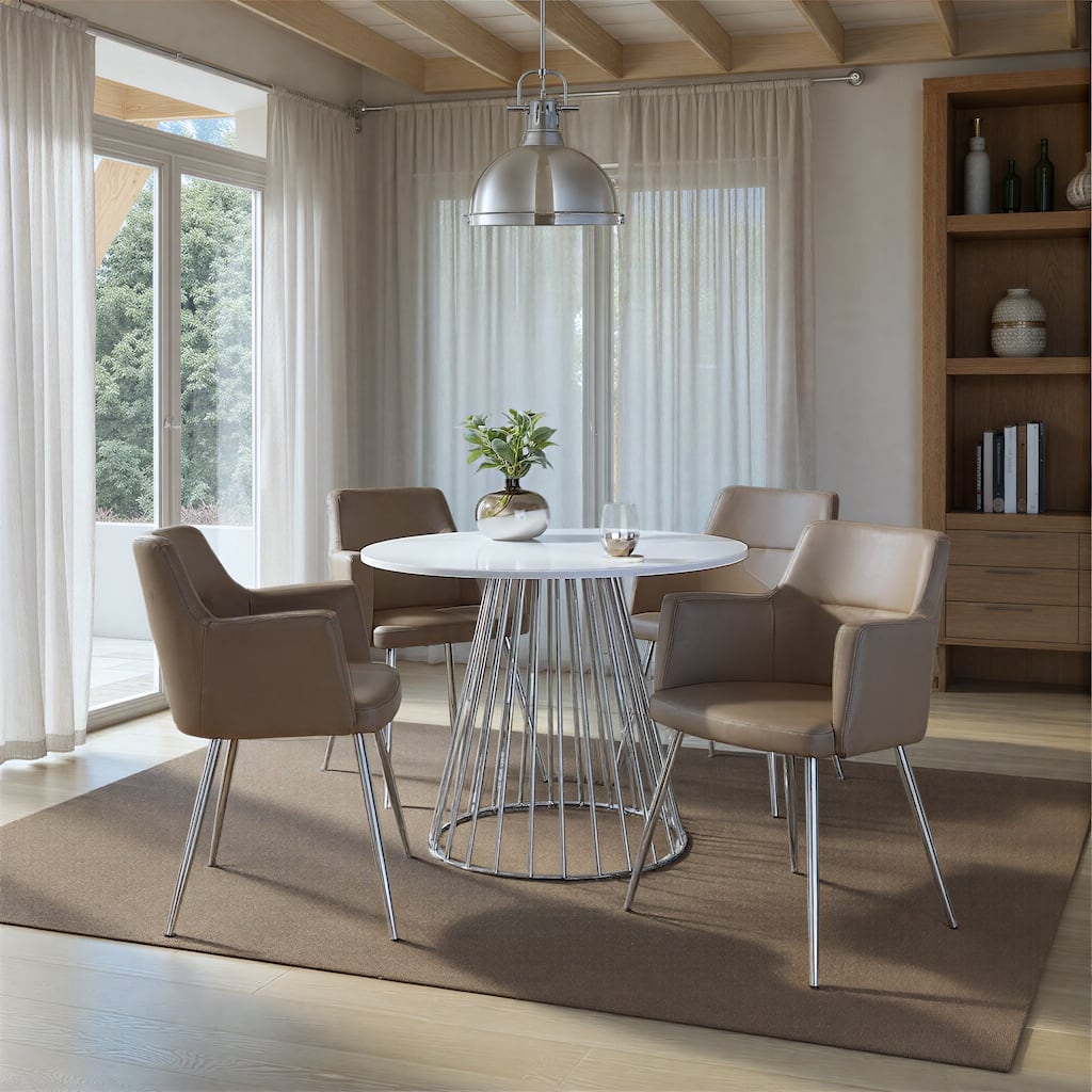 Porch & Den Canary-Duved Silver 5-Piece Dining Set