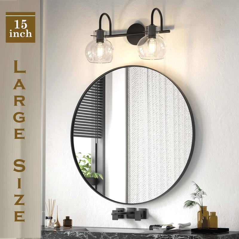 Modern 2/3/4 Bathroom Vanity Lights Clear Globe Glass Shade