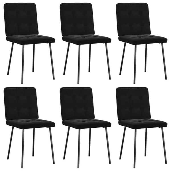 slide 2 of 20, vidaXL Dining Chairs 2/4/6 pcs Black Velvet - 17.7" x 21.3" x 32.7" Black 6pcs