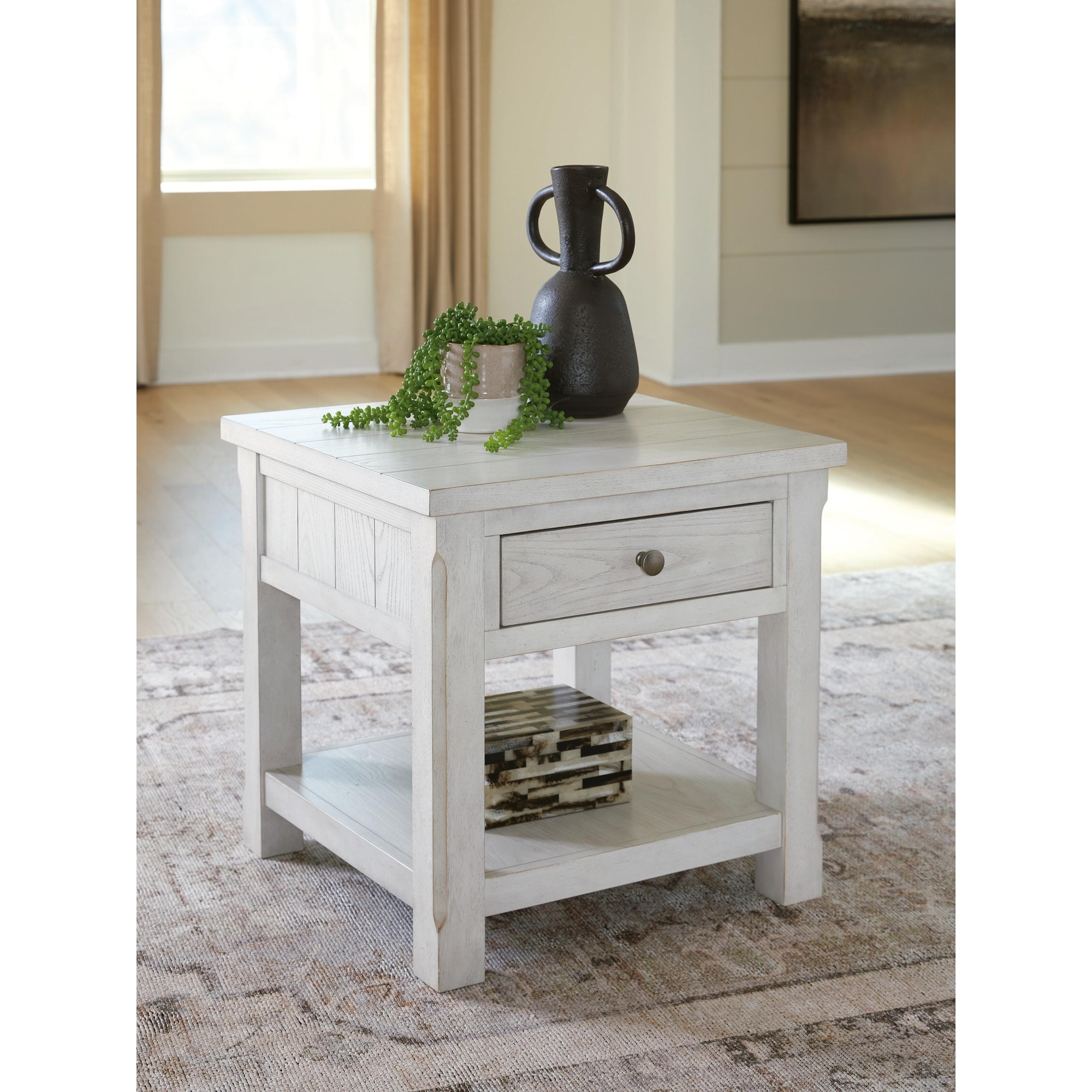 Signature Design by Ashley Robbinsdale Antique White End Table - 24"W x 24"D x 24"H