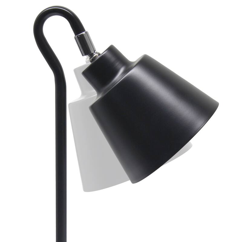Looped Neck Desk Lamp with Adjustable Cone Shade - 16" - Black