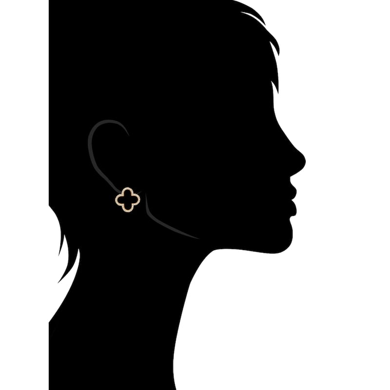 Mother of Pearl and Cubic Zirconia Clover Stud Earrings
