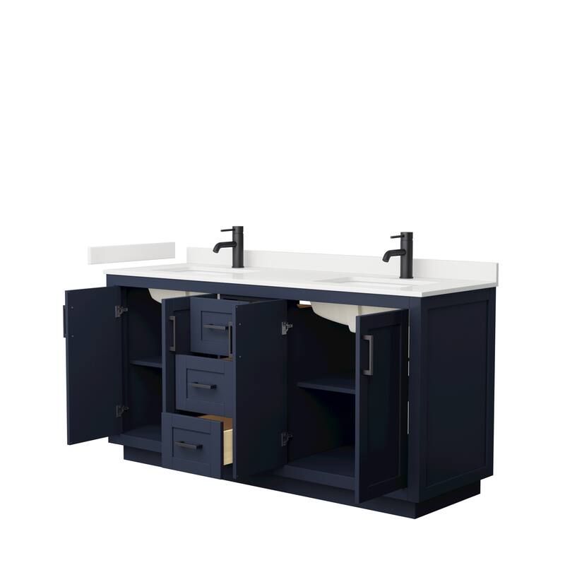 Miranda 66-inch Double Vanity, Quartz Top