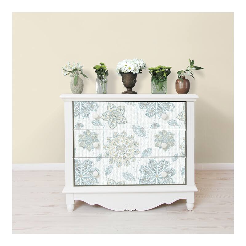 NuWallpaper Gypsy Floral Blue/Green Peel & Stick Wallpaper - 216in x 20.5in x 0.025in