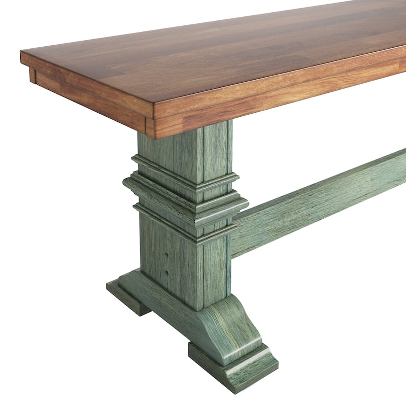 Ronda Two-Tone Trestle Leg Wood Dining Bench