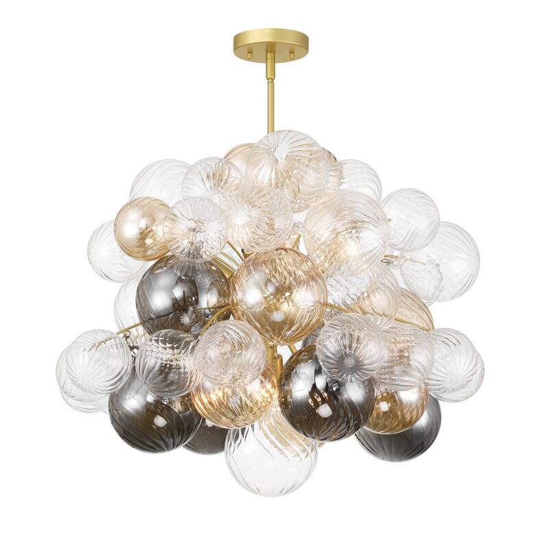 Acroma 8 - Light Modern Glass Bubble Chandelier Flush Mount Ceiling Light