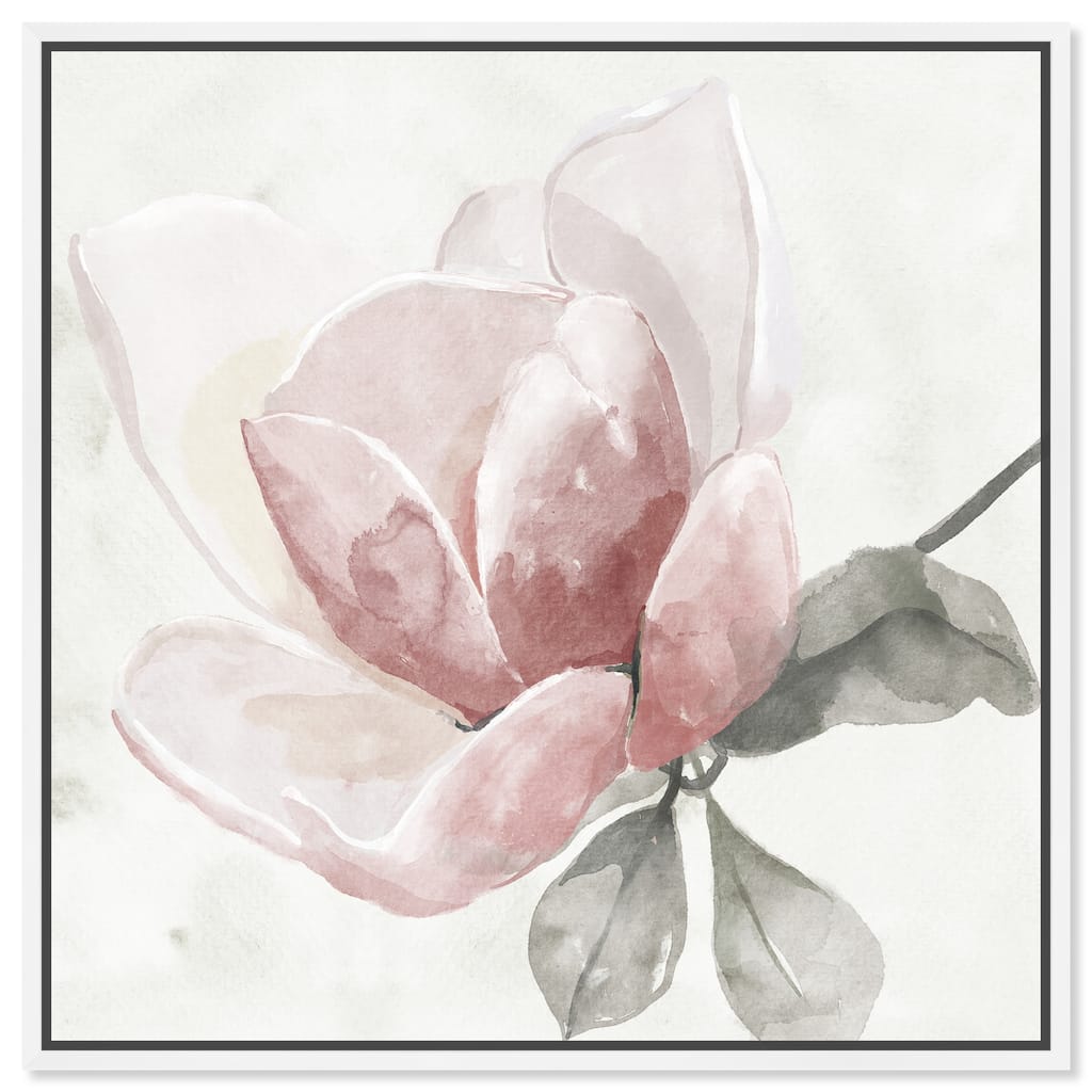 Art Remedy Faded Blush Rose Framed Floral Fine 1 Piece Canvas Wall Art